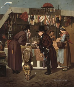 Isidor Kaufmann Painting - El trueque en el mercado judío húngaro Isidor Kaufmann